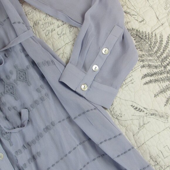 Soft Surroundings Dusty Lilac Ibiza Embroidered Georgette 2 piece Dress size S - Picture 8 of 9